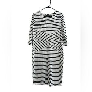 Unbranded Women White  Black Casual‎ Dress Xl 3/4 Sleeve